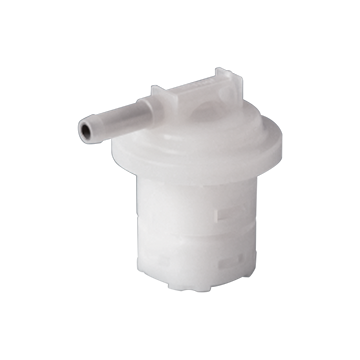 Fuel evaporation canister with light duty Coiled Spring Pin inserted into hose fitting