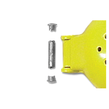 Product failure due to the use of a semi-tubular aluminuim rivet.