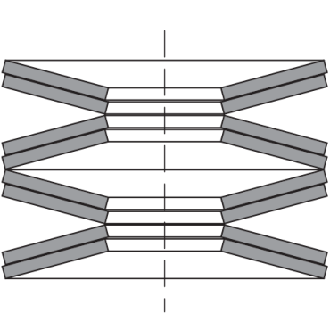 <b>IN COMBINATION</b><br> Deflection: Single Disc multiplied by the number of Discs in series<br> Force: Single Disc multiplied by the number of parallel Discs in a set