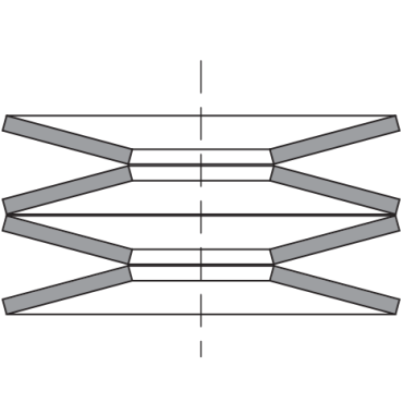 <b>IN SERIES</b><br>Deflection: Single Disc multiplied by the number of Discs<br> Force: Same as single Disc