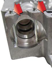 Pins can be easily removed from the blind holes to allow for servicing the assembly.
