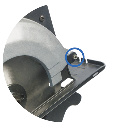 Light Duty Coiled Pin in a Circular Saw Blade Guard