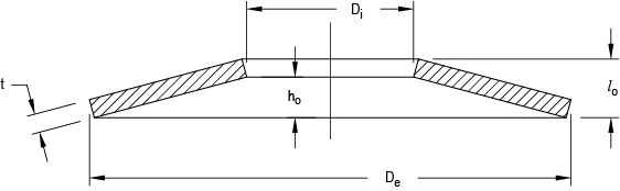 Dimensional Drawing of a Disc Spring